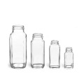 Wholesale Empty French Square 2oz 4oz 8oz Glass Beverage Juice Bottle with Screw Cap